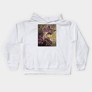 Two purple leaves in melted gold Kids Hoodie